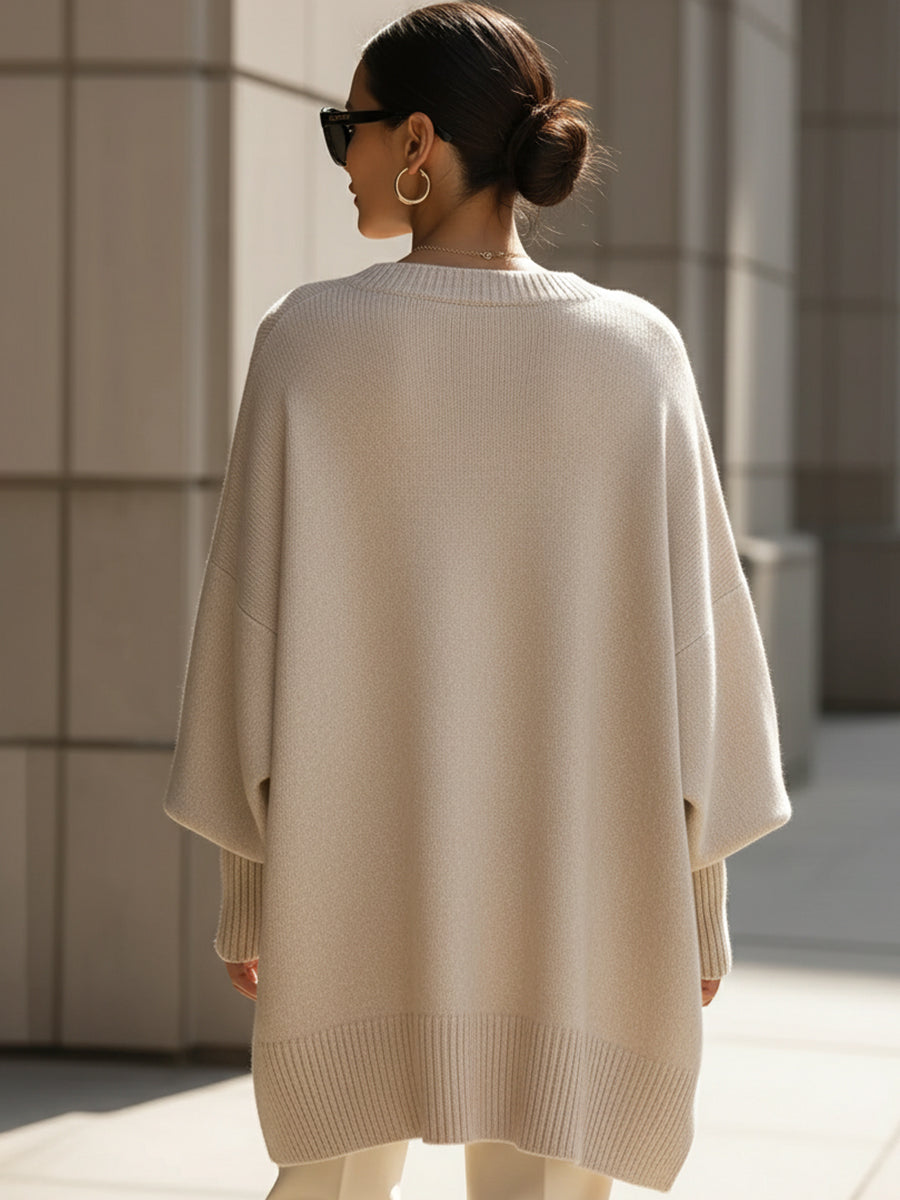 Allison Relaxed Oversized Wool Blend Sweater for Women