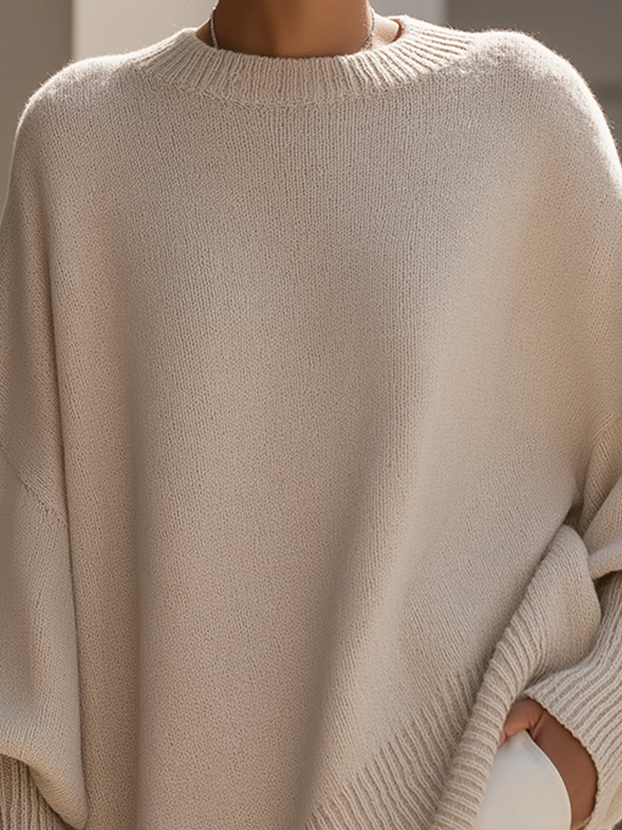 Allison Relaxed Oversized Wool Blend Sweater for Women