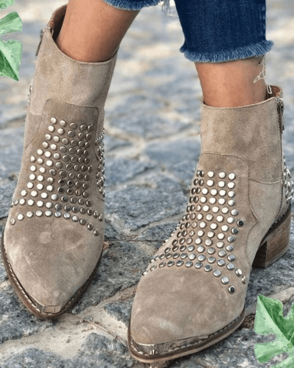 Carly Stylish Studded Ankle Boots for Women