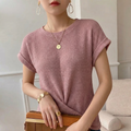 Chloe Relaxed Waffle Knit Twist Front Top