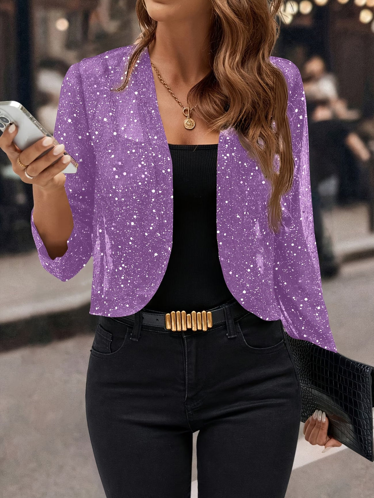Kelly Elegant Sequin Cardigan Jacket for Women