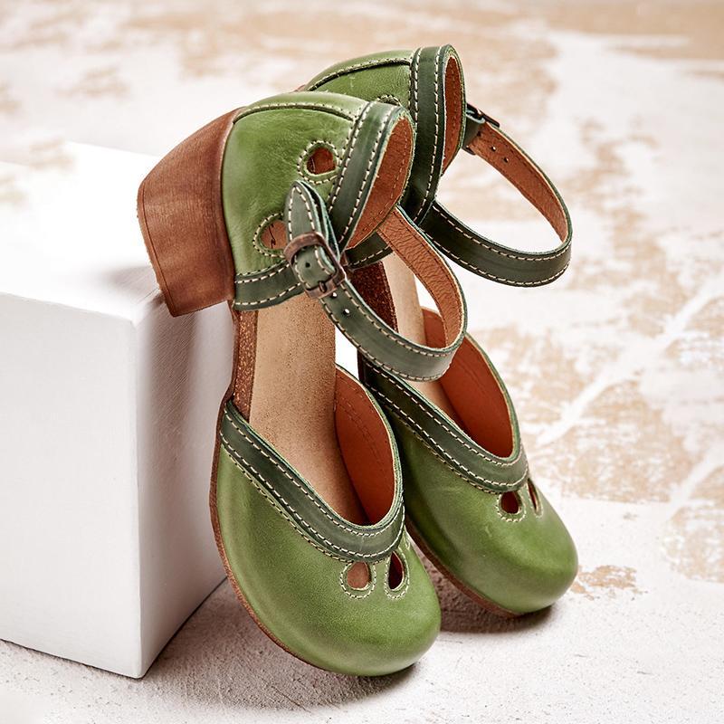 Ellen Charming Color Block Mary Jane Flats