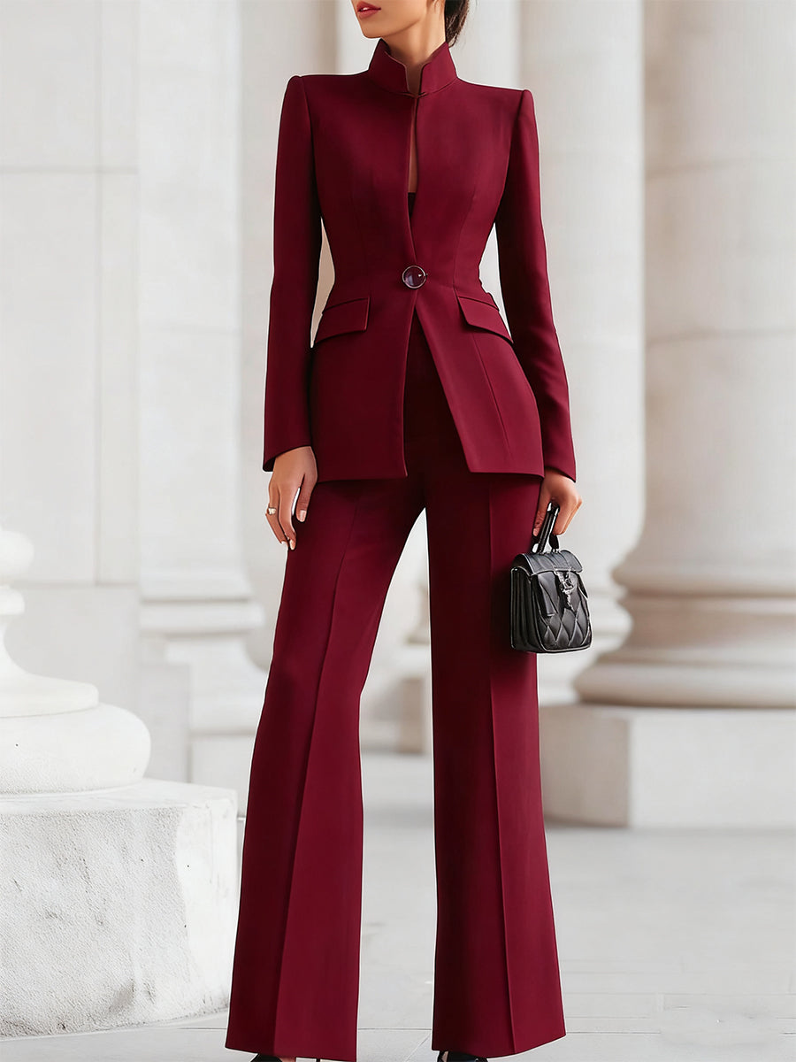 Maggie Elegant Women's Blazer and Pants Suit Set