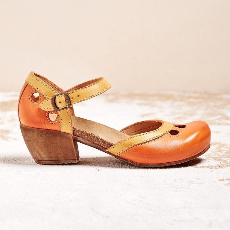 Ellen Charming Color Block Mary Jane Flats