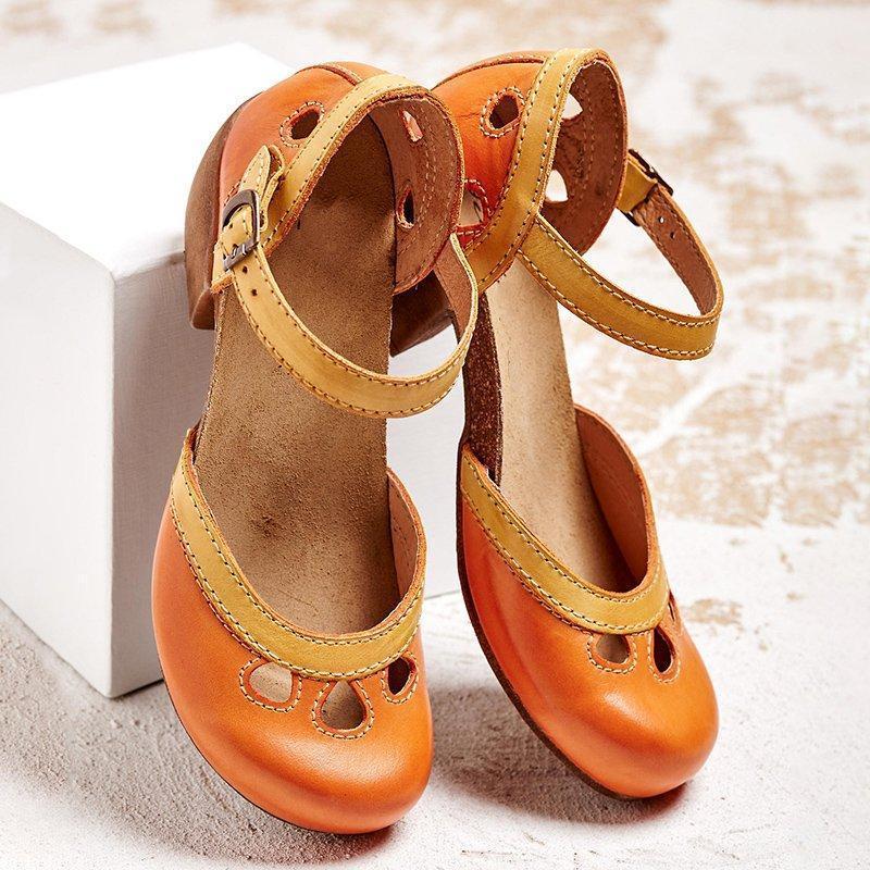 Ellen Charming Color Block Mary Jane Flats