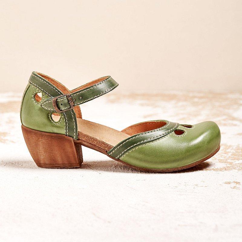 Ellen Charming Color Block Mary Jane Flats