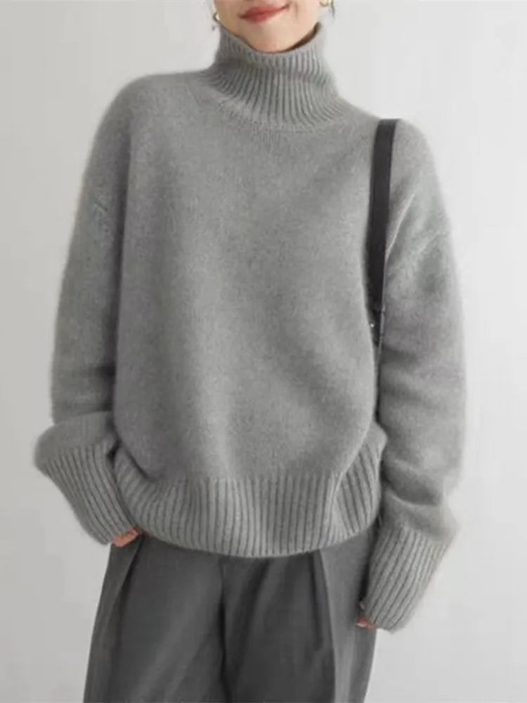 Emma Cozy Roll Neck Cashmere Sweater for Women