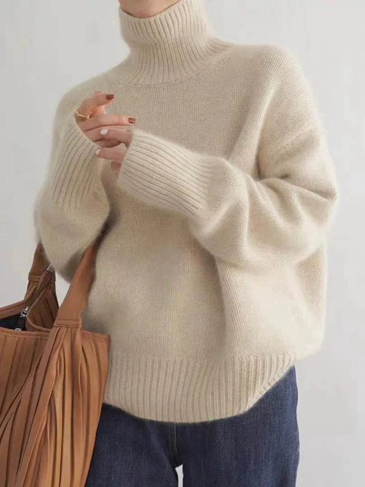 Emma Cozy Roll Neck Cashmere Sweater for Women