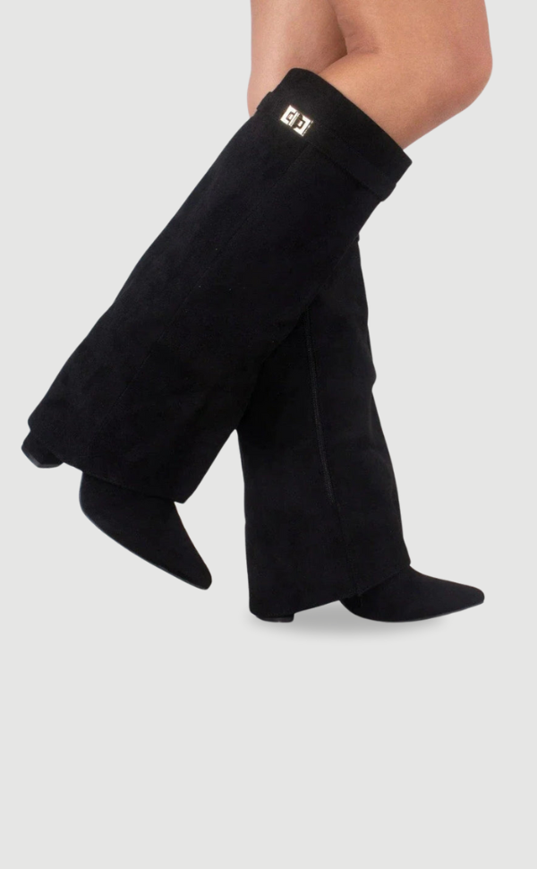 Courtney Elegant Suede Fold-Over Boots for Women