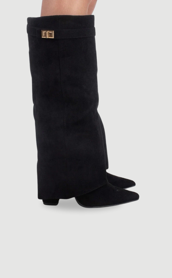 Courtney Elegant Suede Fold-Over Boots for Women