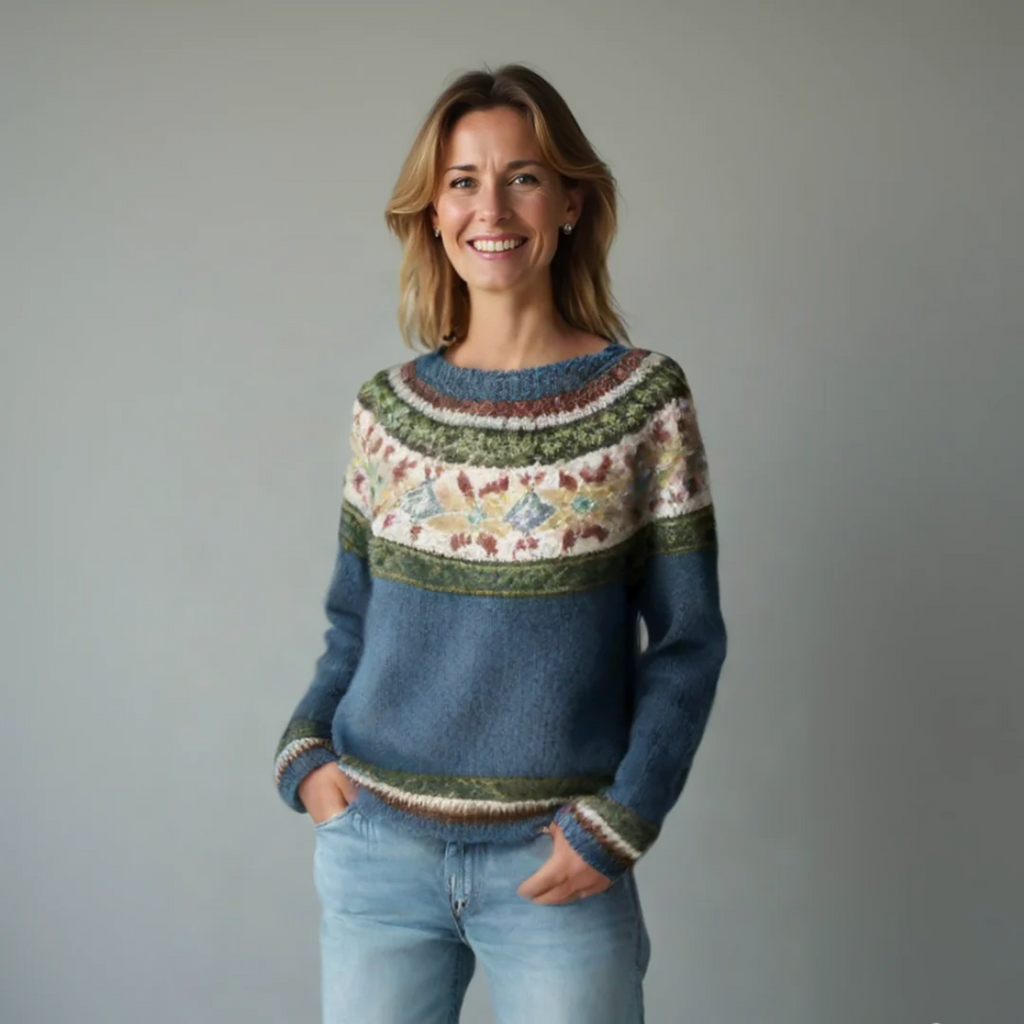 Molly Relaxed Striped Crew Neck Knit Sweater