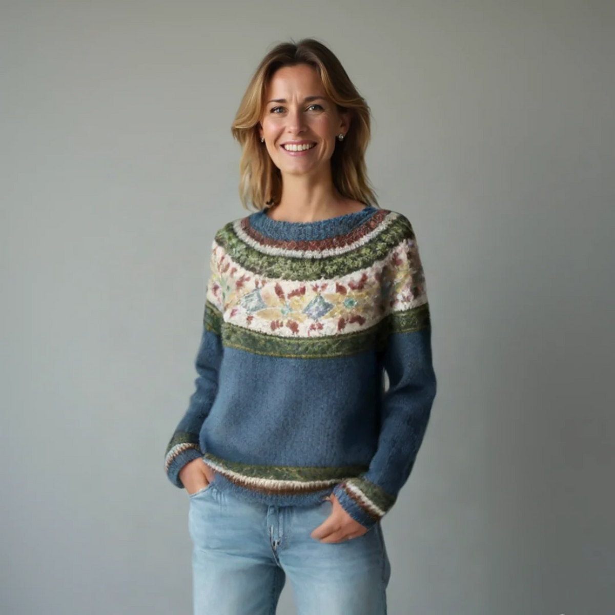 Molly Relaxed Striped Crew Neck Knit Sweater