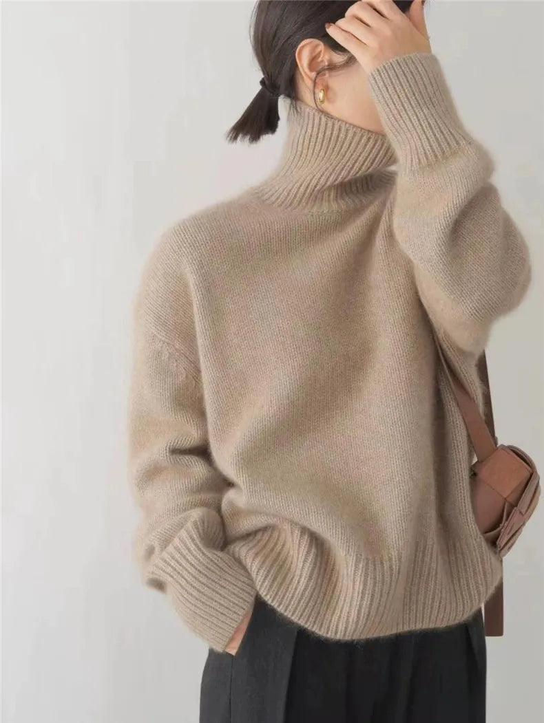 Emma Cozy Roll Neck Cashmere Sweater for Women