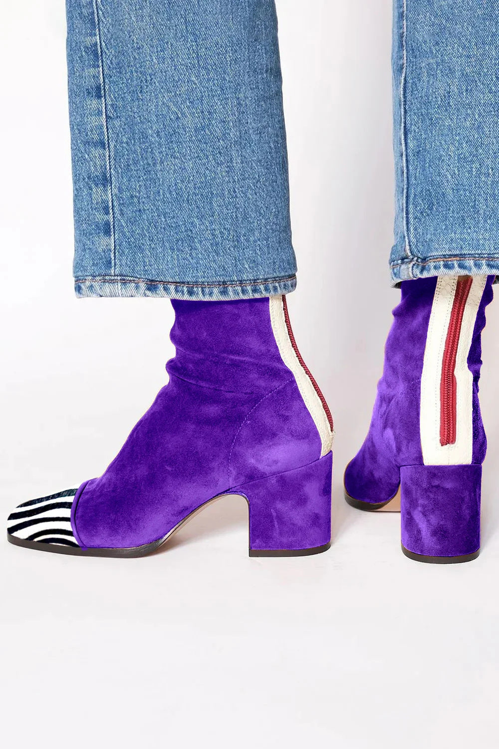 Evelyn Modern Square Toe Block Heel Boots