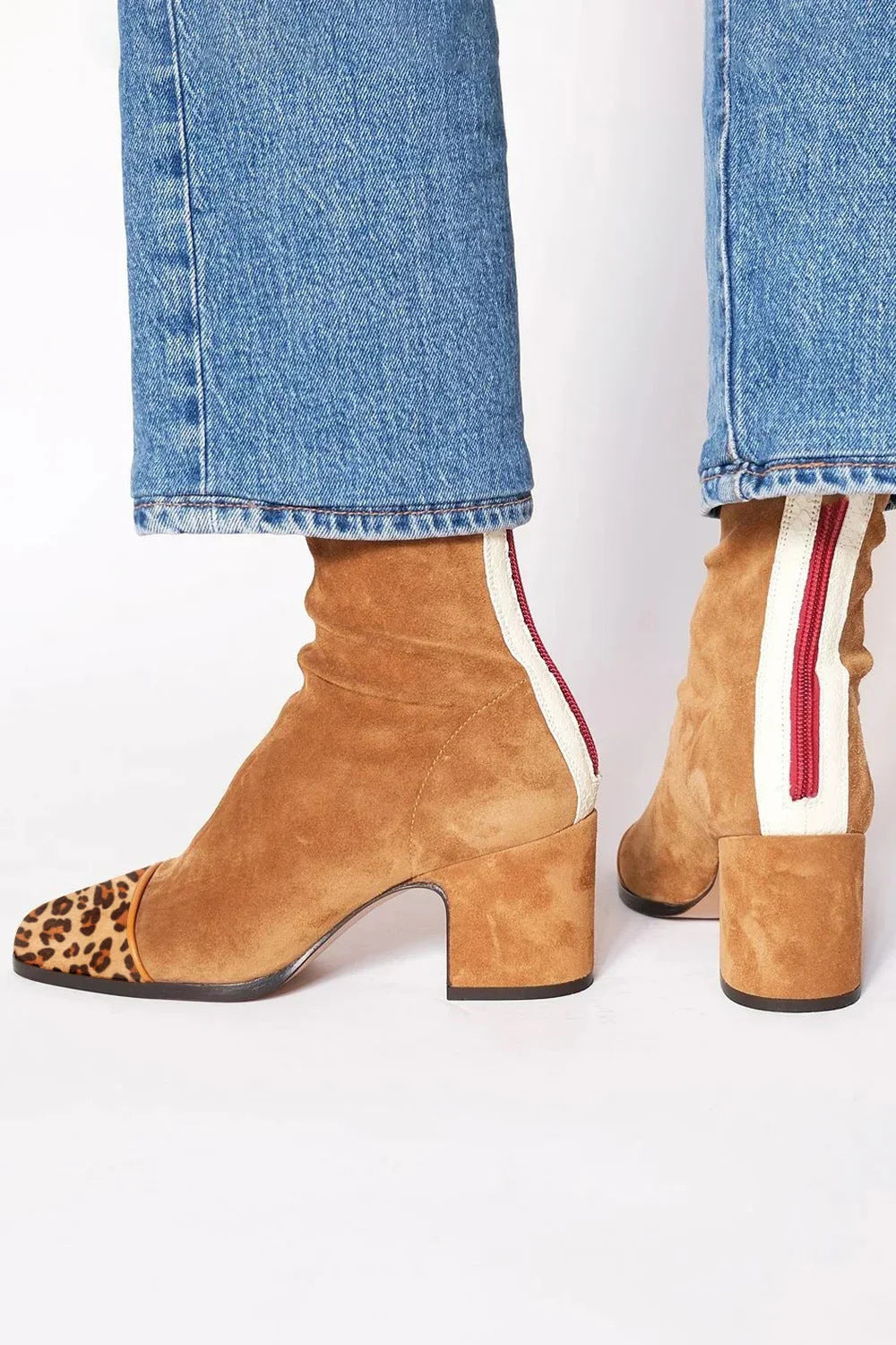 Evelyn Modern Square Toe Block Heel Boots