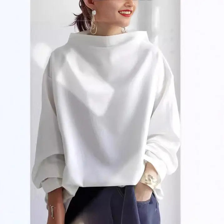Victoria Relaxed Oversized Roll Neck Knit Top