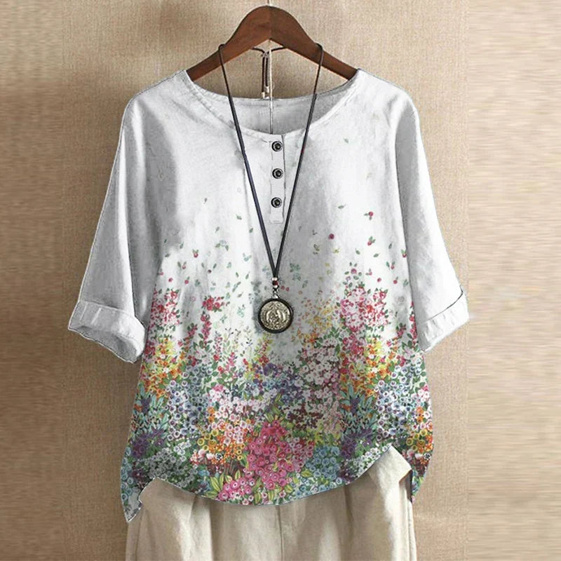 Patricia Charming Floral Vintage Blouse for Women