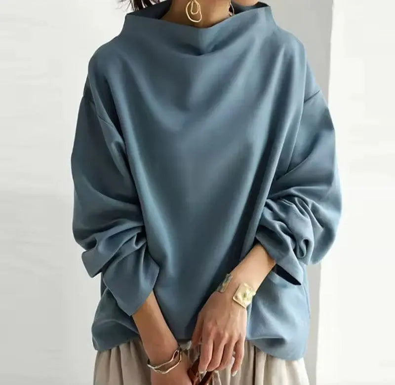 Victoria Relaxed Oversized Roll Neck Knit Top