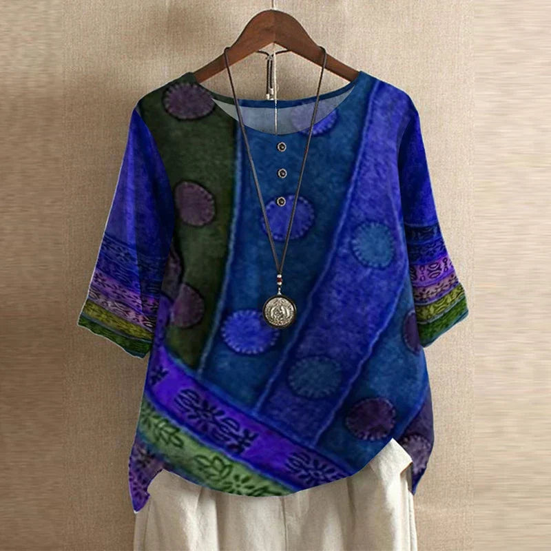 Patricia Charming Floral Vintage Blouse for Women