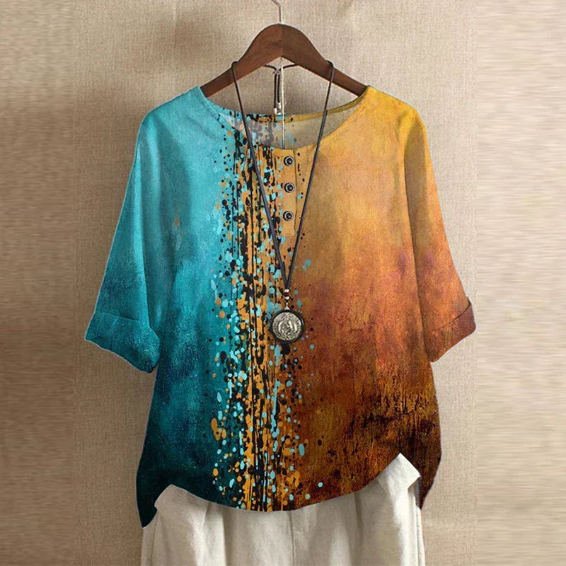 Patricia Charming Floral Vintage Blouse for Women