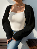 Ashley Effortless Cropped Ribbed Knit Shrug