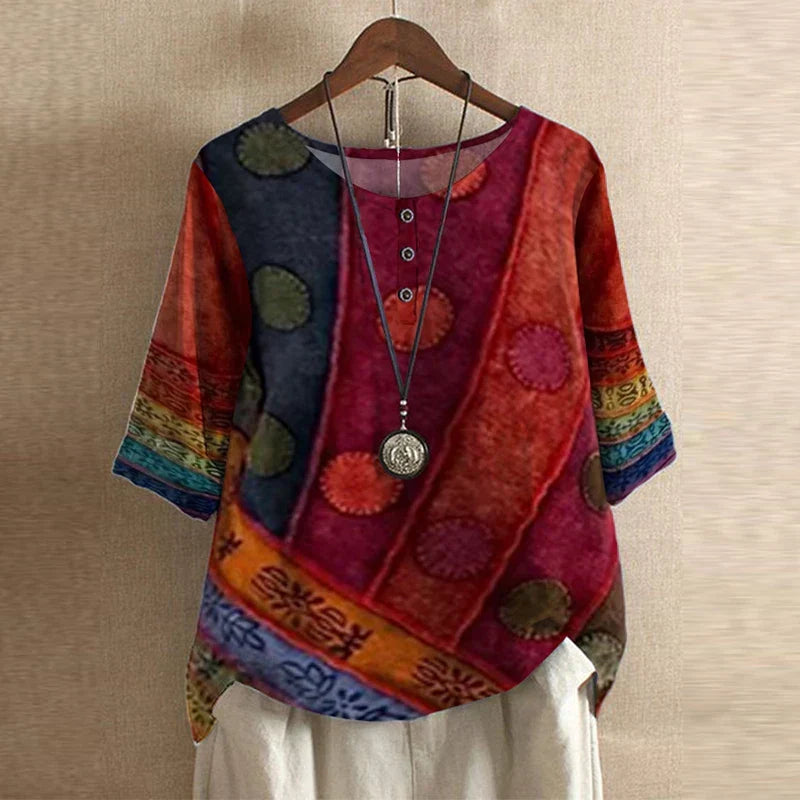 Patricia Charming Floral Vintage Blouse for Women