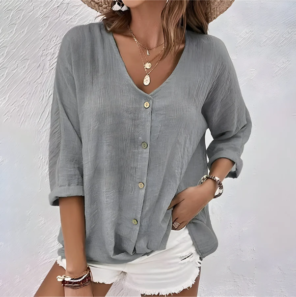Rosalind Relaxed Button Up Blouse for Women