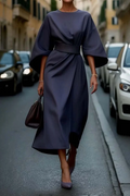 Miriam Graceful Lantern Sleeve Midi Dress