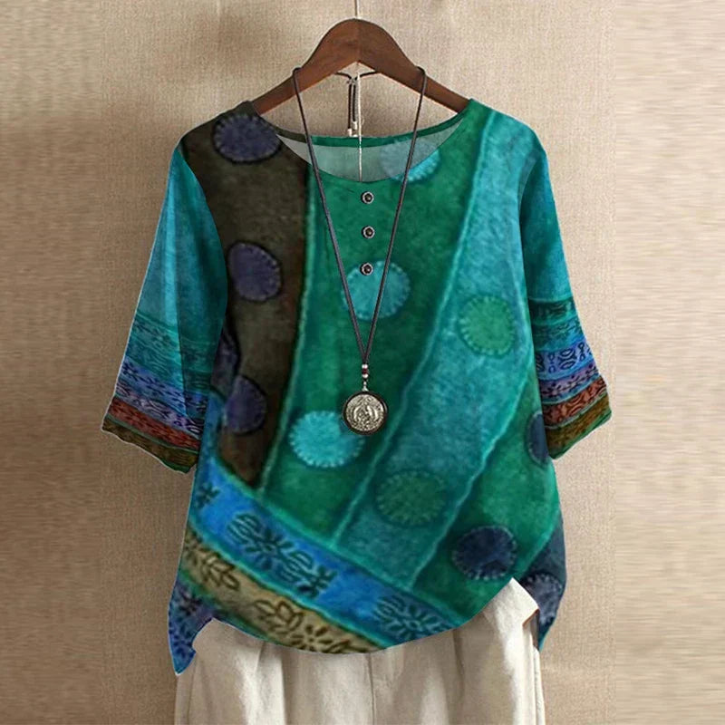 Patricia Charming Floral Vintage Blouse for Women