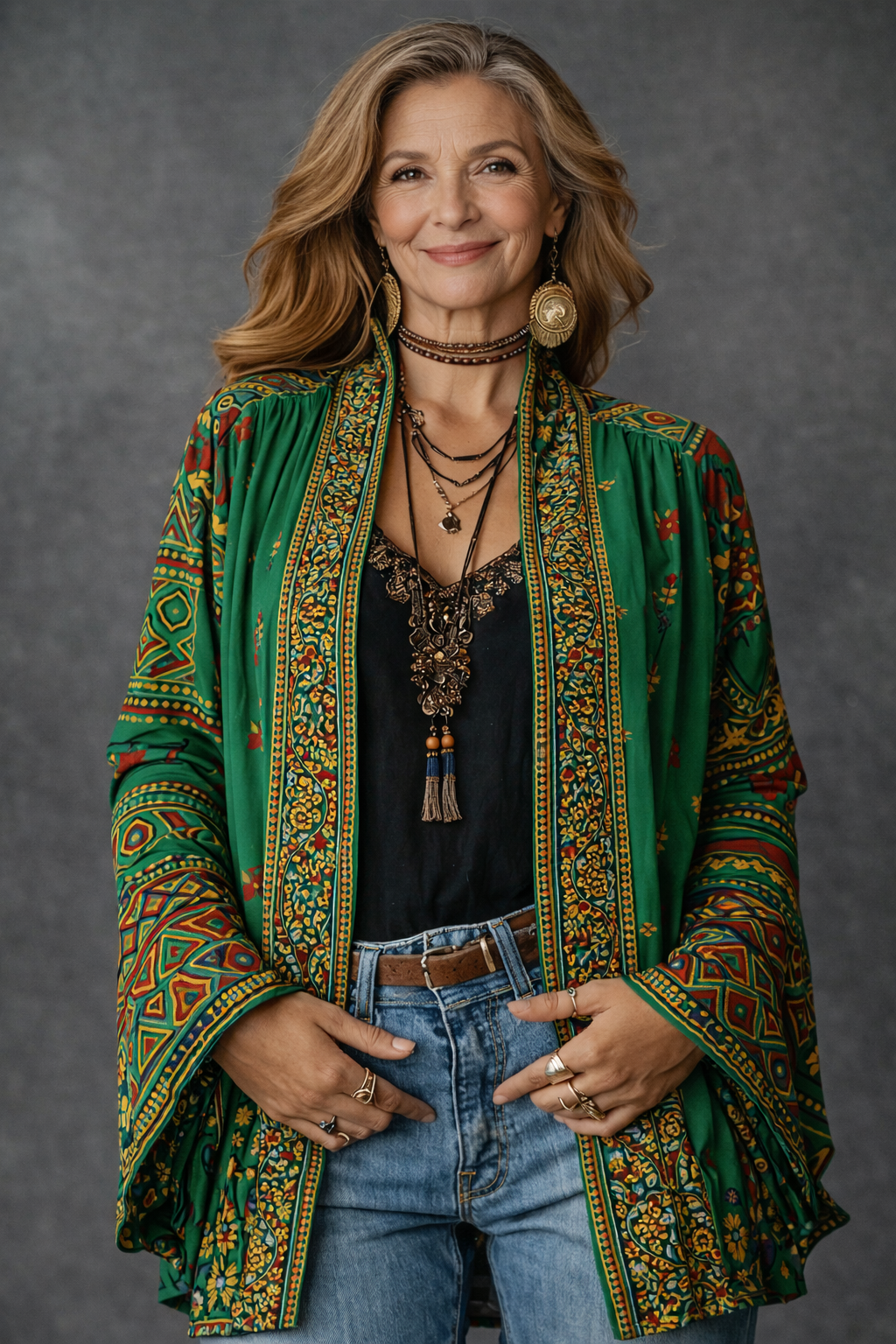 Grace Stylish Open Front Bohemian Cardigan for Women