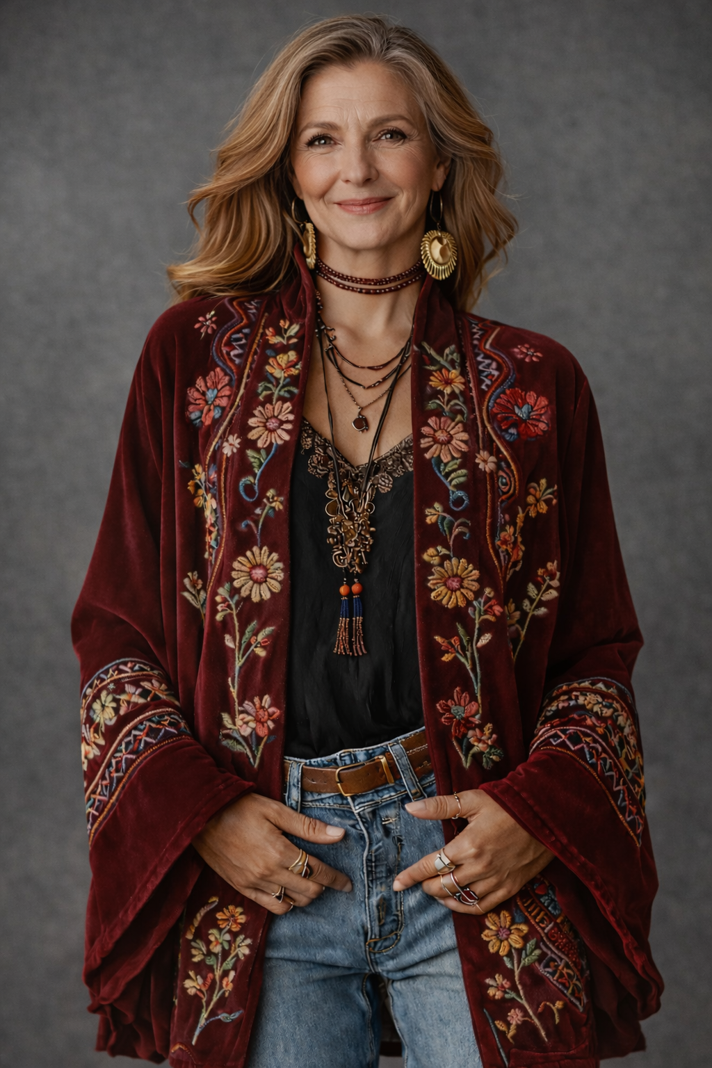 Grace Stylish Open Front Bohemian Cardigan for Women
