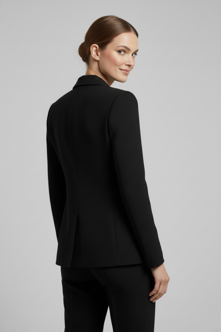 June Elegant Double Breasted Blazer with Gold Buttons