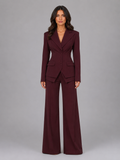 Ella Elegant Tailored Blazer and Wide-Leg Pants Suit