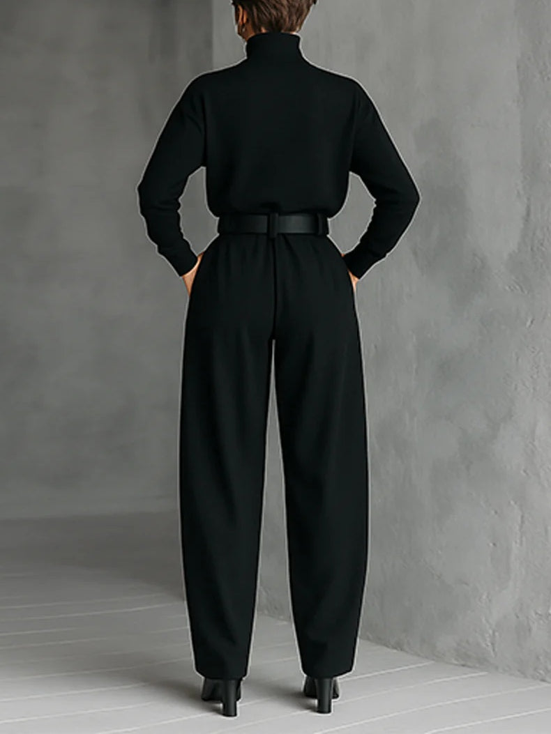 Valerie Warm Turtleneck Wide Leg Jumpsuit for Women