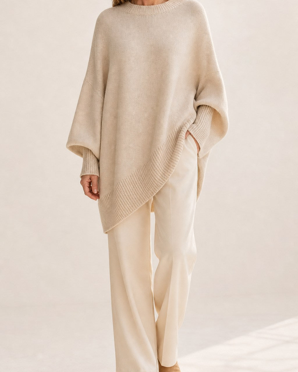 Allison Relaxed Oversized Wool Blend Sweater for Women
