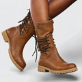 Gail Vintage Lace-Up Knee High Leather Boots