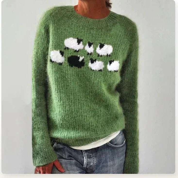 Molly Relaxed Striped Crew Neck Knit Sweater