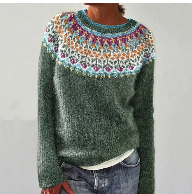 Molly Relaxed Striped Crew Neck Knit Sweater