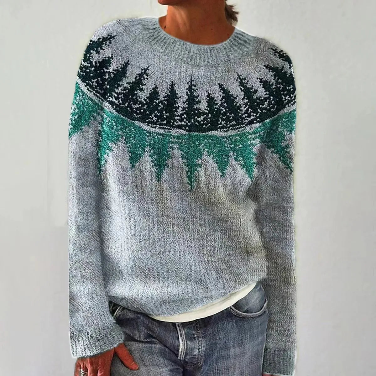 Molly Relaxed Striped Crew Neck Knit Sweater