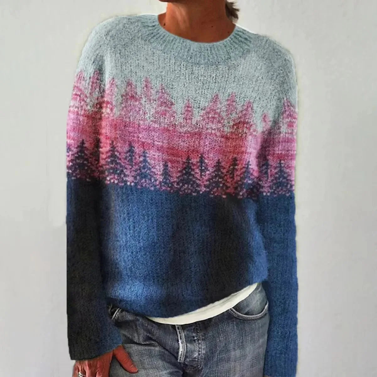Molly Relaxed Striped Crew Neck Knit Sweater