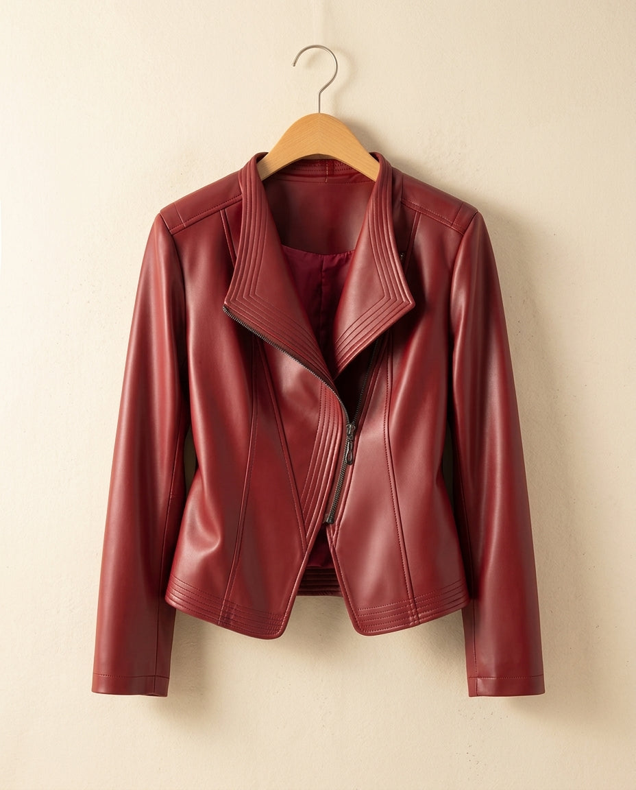 Kristen Classic Women's Leather Moto Jacket