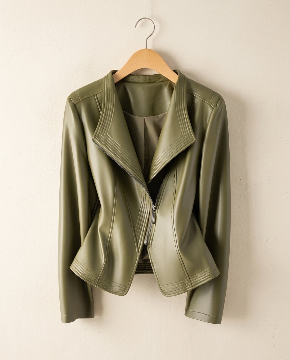 Kristen Classic Women's Leather Moto Jacket