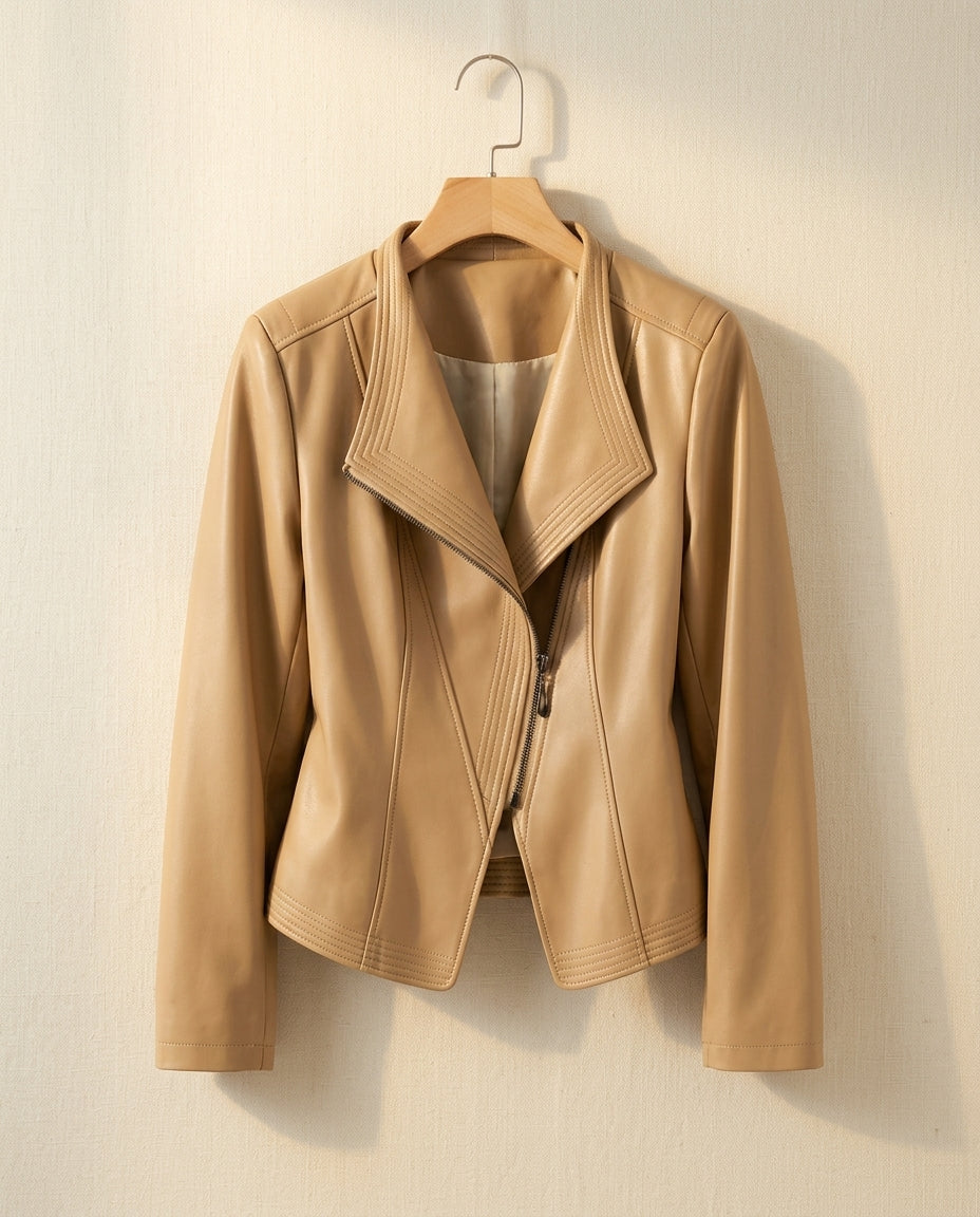 Kristen Classic Women's Leather Moto Jacket