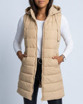 Olivia Warm Long Hooded Puffer Vest for Women