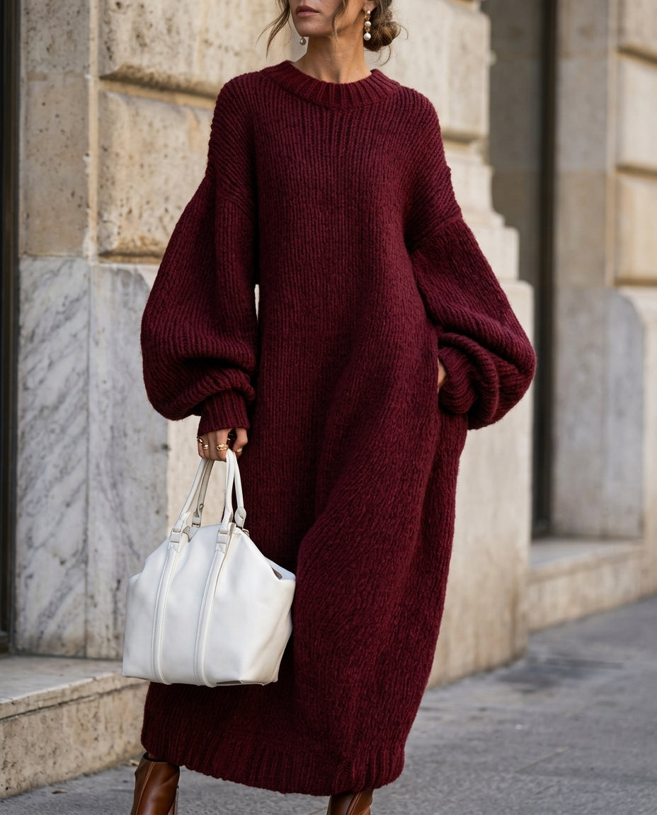 Olivia Cozy Oversized Knit Maxi Sweater Dress