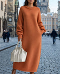 Rachel Warm Chunky Ribbed Maxi Sweater Dress