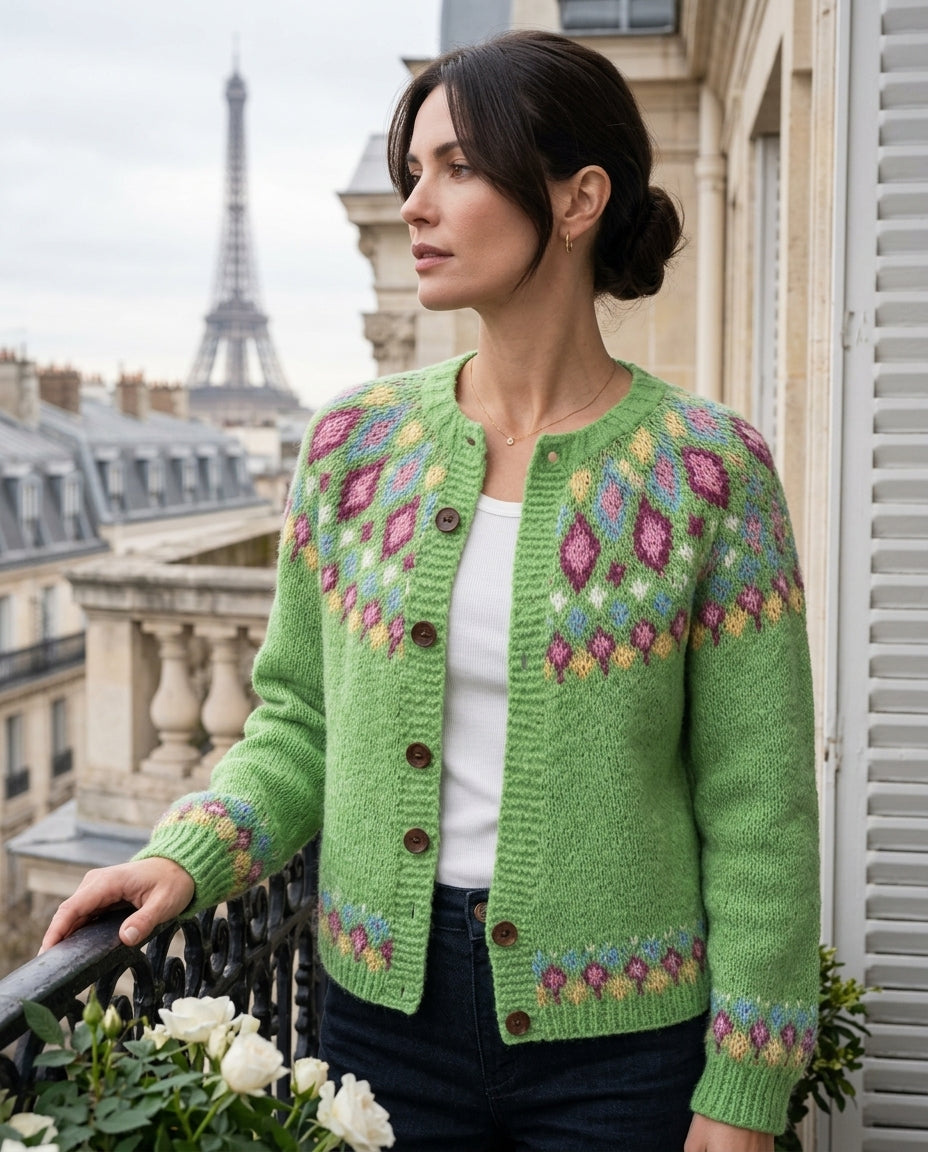 Madison Cozy Fair Isle Button Cardigan for Women
