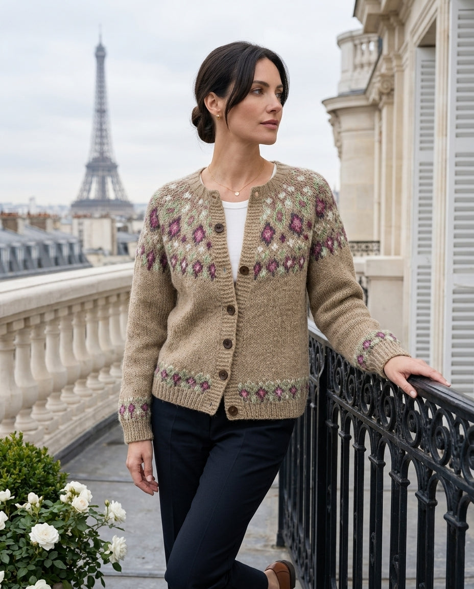 Madison Cozy Fair Isle Button Cardigan for Women