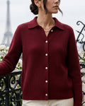 Julia Classic Ribbed Knit Collared Button Sweater