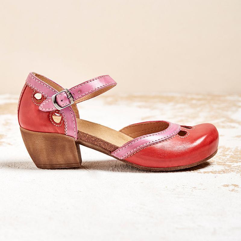Ellen Charming Color Block Mary Jane Flats